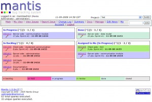 Mantis - úvodní stránka